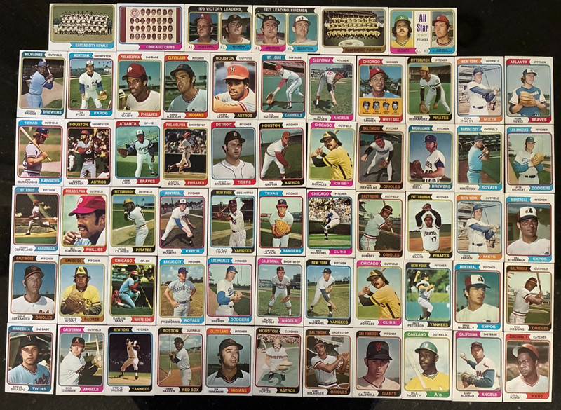 ( 61 ) 1974 Topps Baseball Lot with No Duplicates Minor Stars/Commons Excellant 