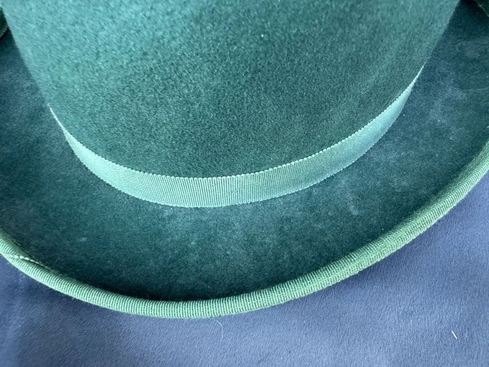 Sombrero Golden Gate Co. L.A. Bowler Derby Fieltro Talla 7 Verde De Colección Foto 4 de 4