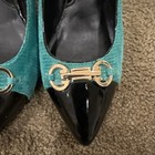 White House Black Market Samantha Womens Heels Sz7M Emerald Green Black Pump.EUC — photo 2