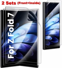 2Sets For Samsung Z Fold6/5/4/3 Fold7 5G Hydrogel Front+Inside Screen Protector