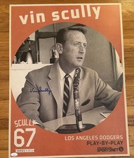 Vin Scully Dodgers Signed Auto 18x24 Sportsnet Poster 2016 Stadium Giveaway JSA