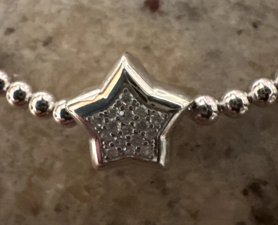 ARMBAND , Flexarmband, 925/- SILBER rhodiniert, Stern Zirkonia, für j. Mädchen - Bild 4 von 4