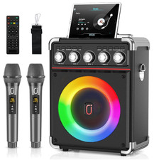 M quina de Karaoke Port til con 2 Micr fonos Bluetooth y Luces DJ