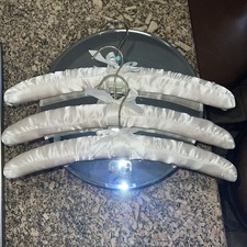 Vintage Wedding Satin Hangers Set Of 3 Cream Satin With Bow