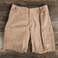 VTG Nike Cargo Shorts Mens Large Khaki Outdoors Fishing Ripstop Y2K Hiking