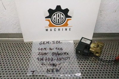 GEM-SOL GEM-B-9AB 220V 50/60Hz 9N202-AN401 220/240V Solenoid Valve New Old Stock