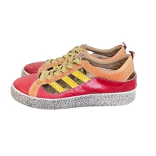 SPRING STEP L'Artiste Porscha Size 38/7.5 Red Leather Cutout Lace up Sneakers
