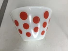 Fire King Red Dots 6.5" Mixing Bowl White - read description