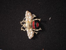  Spilla Gucci Ape Calabrone Scintillante Rosso Argento
