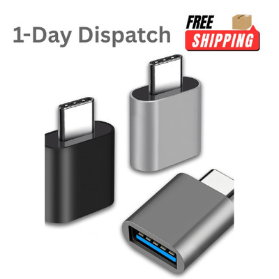 Henrety 3 Pack USB C to USB Adapter Type C OTG USB 3.0 Black/Grey