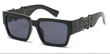 Men's Locs Sunglasses Black Metal Logo Frame Category 3 Dark Lens Sunglasses