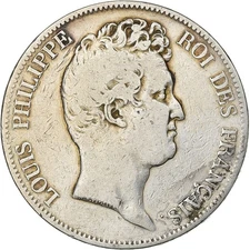 [#199023] France, Louis Philippe I, 5 Francs, 1830, Paris, Silver, F, KM:735.1