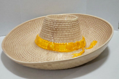 Vtg 1986 Whittier Ware Sombrero Chip and Salsa Dip Bowl USA 13'' Ceramic