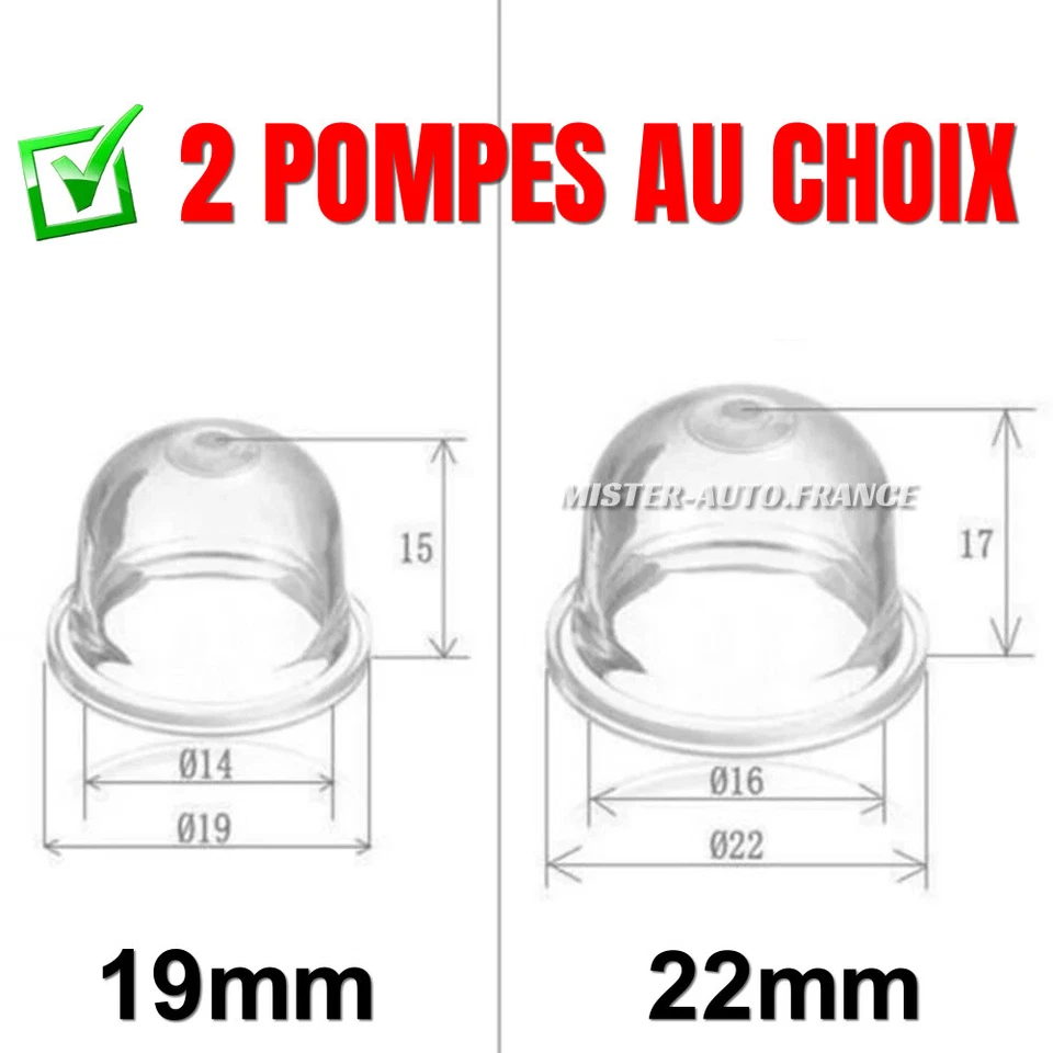 LOT 2 POMPES A CARBURANT CARBURATEUR POIRE D'AMORÇAGE ✅UNIVERSELLE 22MM OU 19MM - Photo 2/4