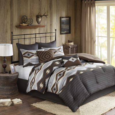 Rustic Lodge Cabin Comforter Set - All Season down Alternative Warm Bedding Laye