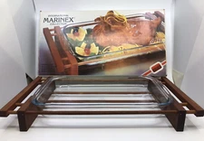 Marinex Collection 3 Quart Rectangular Baker w/ Mahogany Cradle Holder & Box