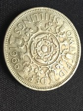 1966 two shillings Elizabeth II British florin