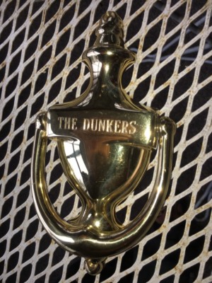''DUNKERS'' Engraved Brass Door Knocker Solid Brass Dunker