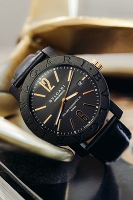Bulgari Carbongold Via Dei Condotti 10 Roma Rose Gold Carbon Black 