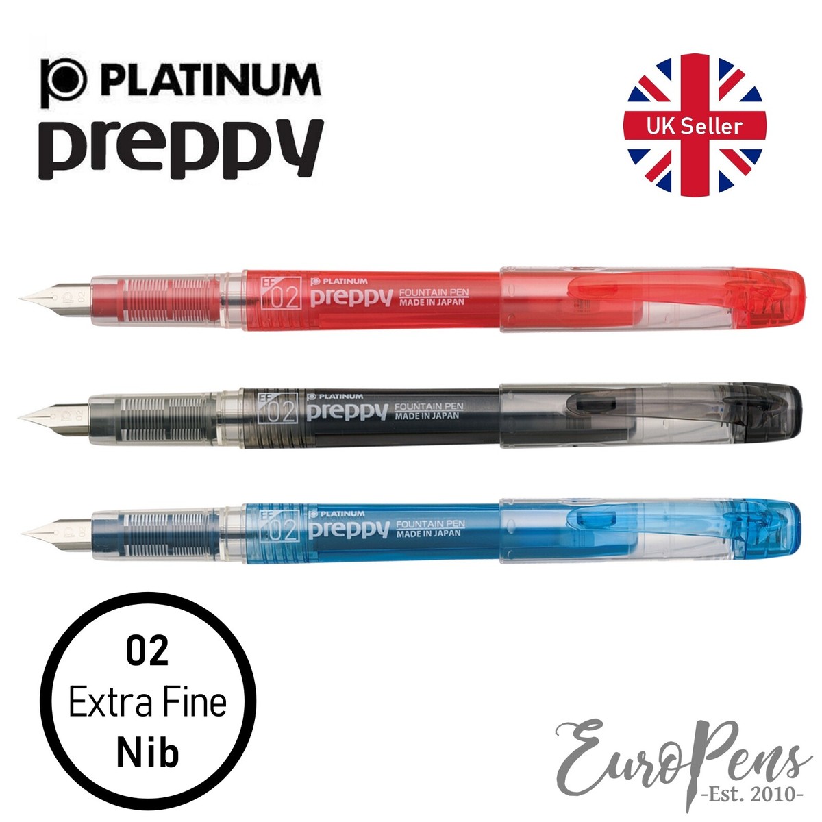 Stylo Plume Fine Stylo Plume Platinum Preppy 02 - Pointe Extra-fine 0.2mm - Encre Noire - Anti-séchage Pilot Metropolitan Stylo Plume Fine Stylo Plume Platinum Preppy 02 - Pointe Extra-fine 0.2mm - Encre Noire - Anti-séchage Pilot Metropolitan