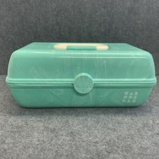 Caboodles Pretty In Petite Cosmetic Make Up Storage Case Marbled Teal 8"x"'x4"