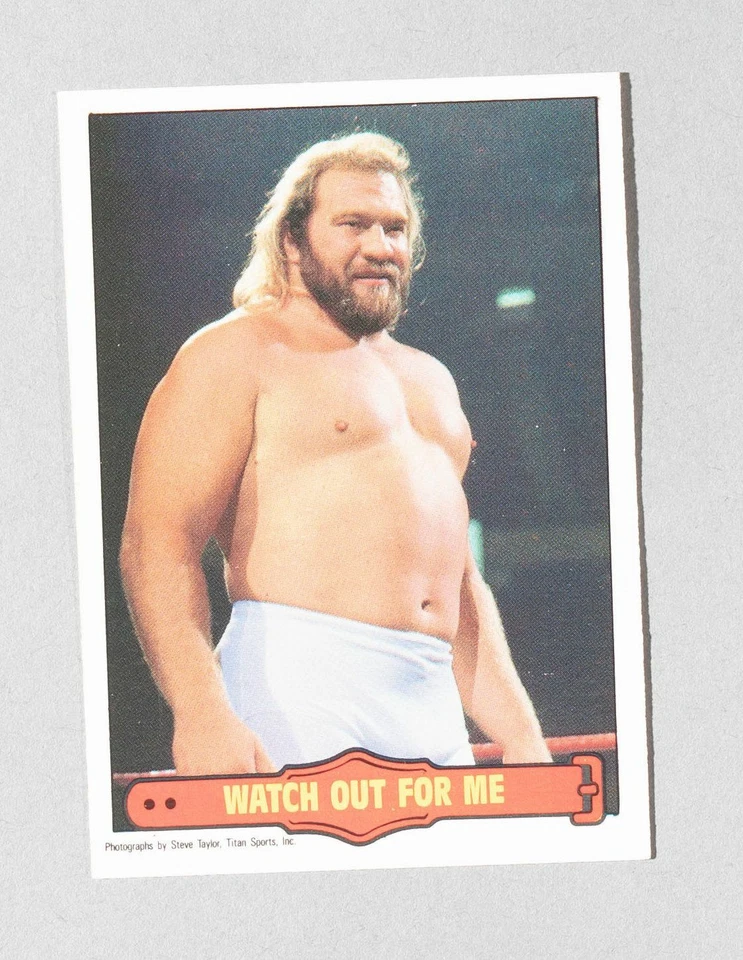 Big John Studd 1985 Topps O-Pee-Chee WWF Rookie Card #28 WWE RC Watch Out For Me - Image 3 of 4