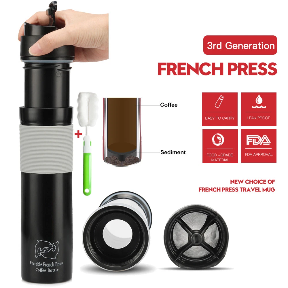 Travel Coffee Press - Portable French Press Coffee Maker with