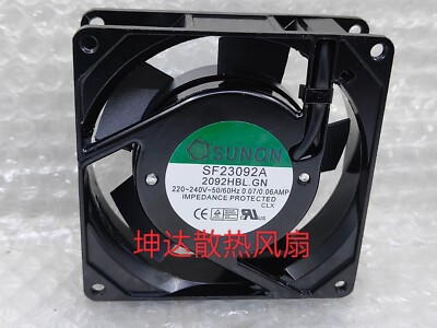 1 PCS  SUNON Fan SF23092A 2092HBL.GN AC220-240V 9225 9CM Aluminum frame fan