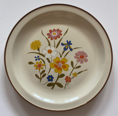 Kanney Stoneware S-1443 Spring Flower 12  Platter Plate Japan Vtg