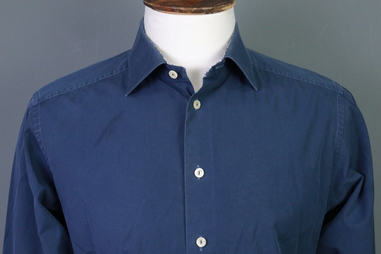 Eton Slim Fit Blue Floral Long Sleeve Button Down… - image 2
