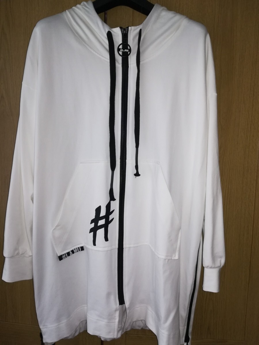 New Womens La mu White Cardigan Coat Jacket UK Size 16 Bust 125 cm Cotton