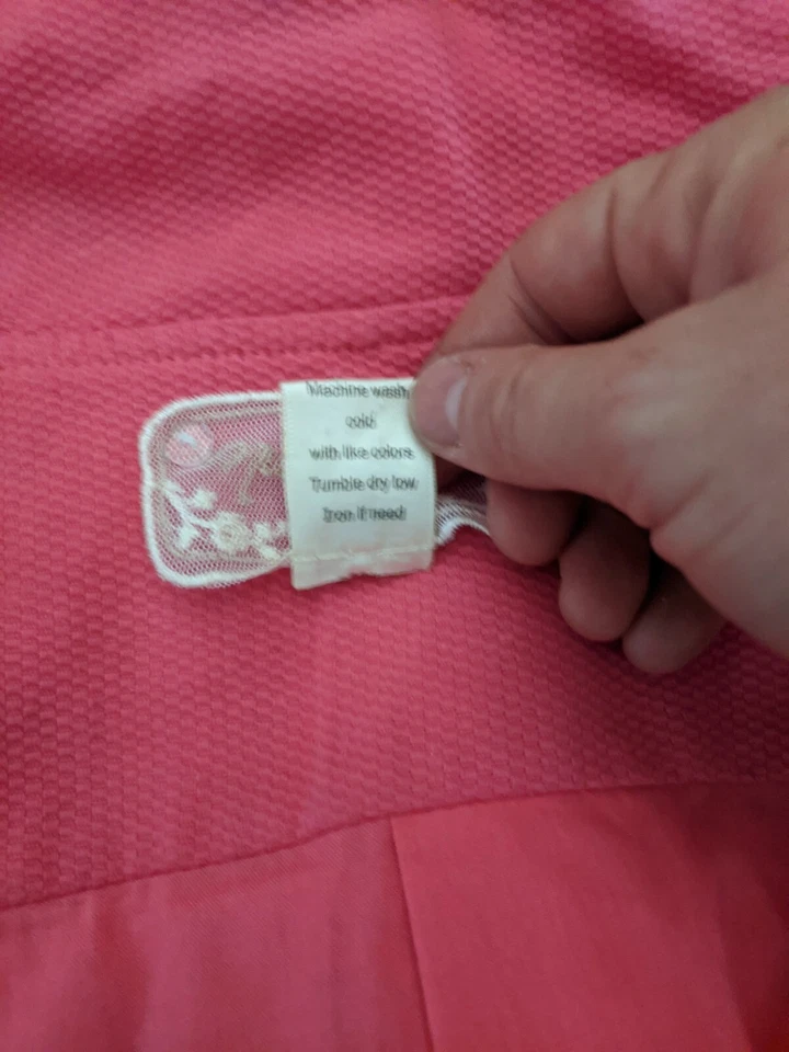 Nick & Mo Anthropologie Women's Jacket Long Coat Pink Trench Sz M Medium Foto 4 de 4