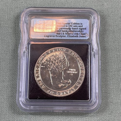 1983 D S$1 OLY Olympic Silver Dollar ICG MS69 Elizabeth Jones Signed EJ 225/250 - Picture 2 of 2