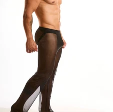 N2N Bodywear Men's Sheer X Lounge Pant, S Black NWT