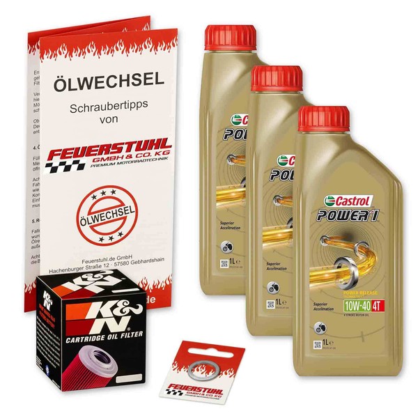 Honda XRV 650 Africa Twin (RD03) 88-89, Castrol 10W40 ÖL + K&N Racing ÖLfilter-image