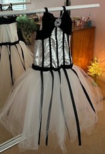 weissman child large black and white dance costume with jewel embellishment