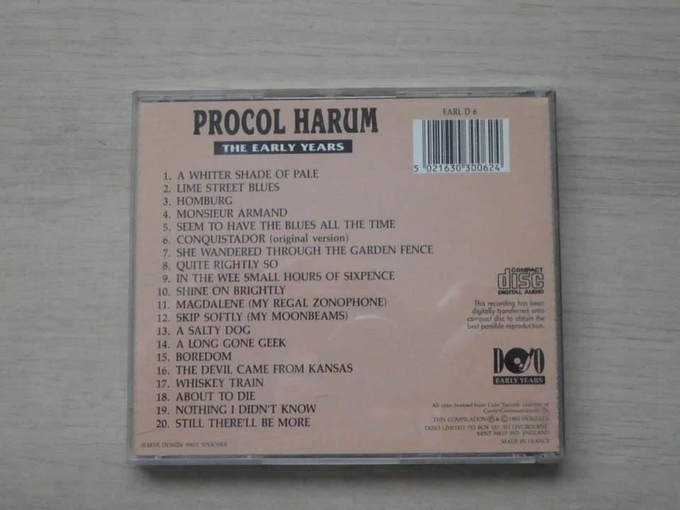 Procol Harum Early Years CD 1992 British Invasion Foto 4 de 4