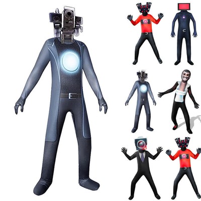Skibidi Toilet TV Man Cameraman Speakerman Kids Boys Jumpsuit Karneval Cosplay