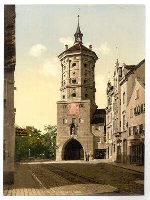 8'' x 10'' Photo 1890 Wertachbruckerthor (i.e. Wertachbruckertor), Augsburg
