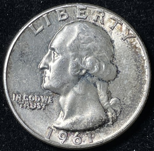 1961-P Washington Quarter 25c - Stempelglanz Stempelglanz getönt