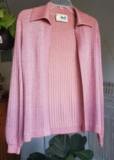 Vintage 70s WENJILLI Sweater BALLOON SLEEVES LUREX METALLIC Designer MOD DISCO