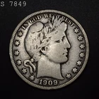 1909 Barber Half Dollar "Fine" *Free S/H After 1st Item*