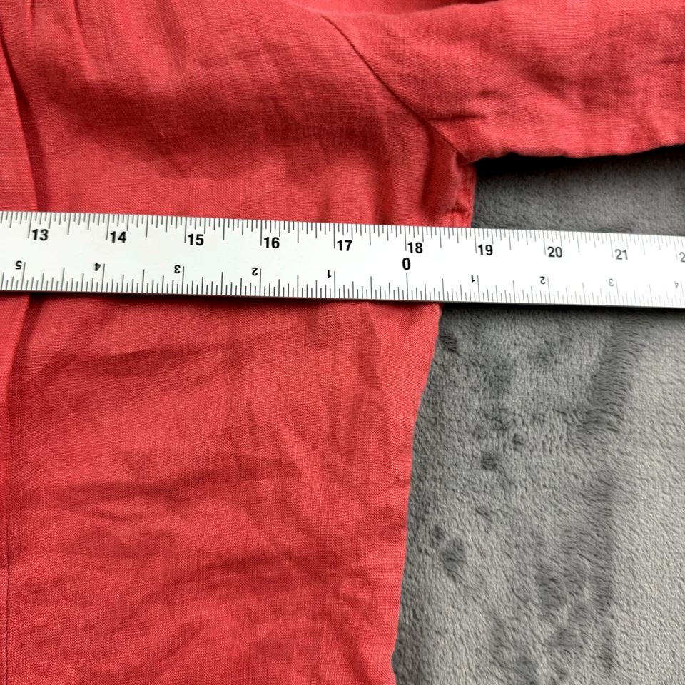 Топ женский Charter Club размер 10P льняной на пуговицах с воротником Lagenlook богемное пляжное - Изображение 4 из 4