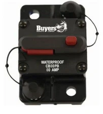 Buyers Products CB80PB, 80 Amp Circuit Breaker With Manual Push-to-Trip Reset
