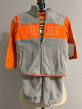 Puma Kids 3-Piece Fleece Sweat Pants  Vest with Long Sleeve T-Shirt Size: 18 M