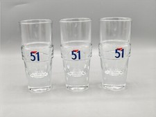 🍀3 Verres alcool apéritif Pastis 51 vintage art déco 