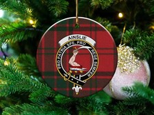 Ainslie Clan Scottish Tartan Ceramic Ornament