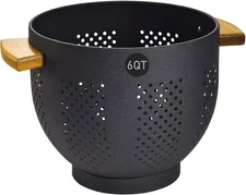 Colander for Kitchen - Strainers and Colanders - 6 Quart Large Metal Colander wi