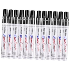 Paint Pens Permanent Paint Markers - 12 Pack Oil Based Marking Pens, Black