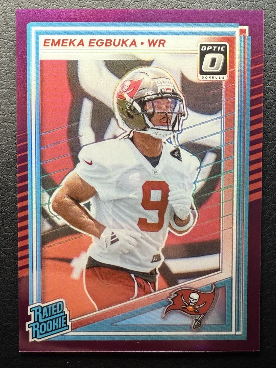 2025 Donruss EMEKA EGBUKA Optic Preview Rated Rookie Purple /50 Buccaneers  #375